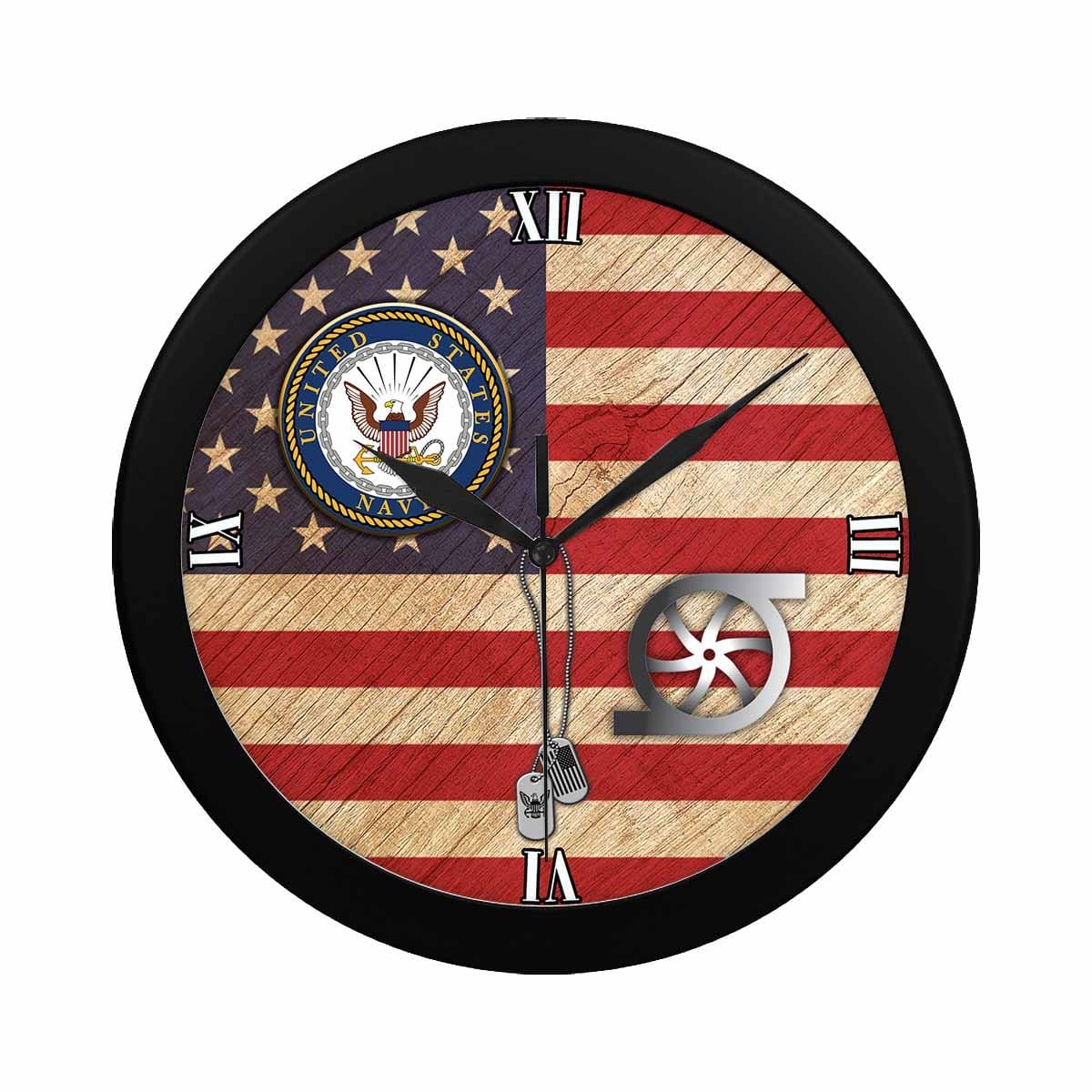 US Navy Gas Turbine Systems Technician Navy GS Wall Clock-WallClocks-Navy-Rate-Veterans Nation