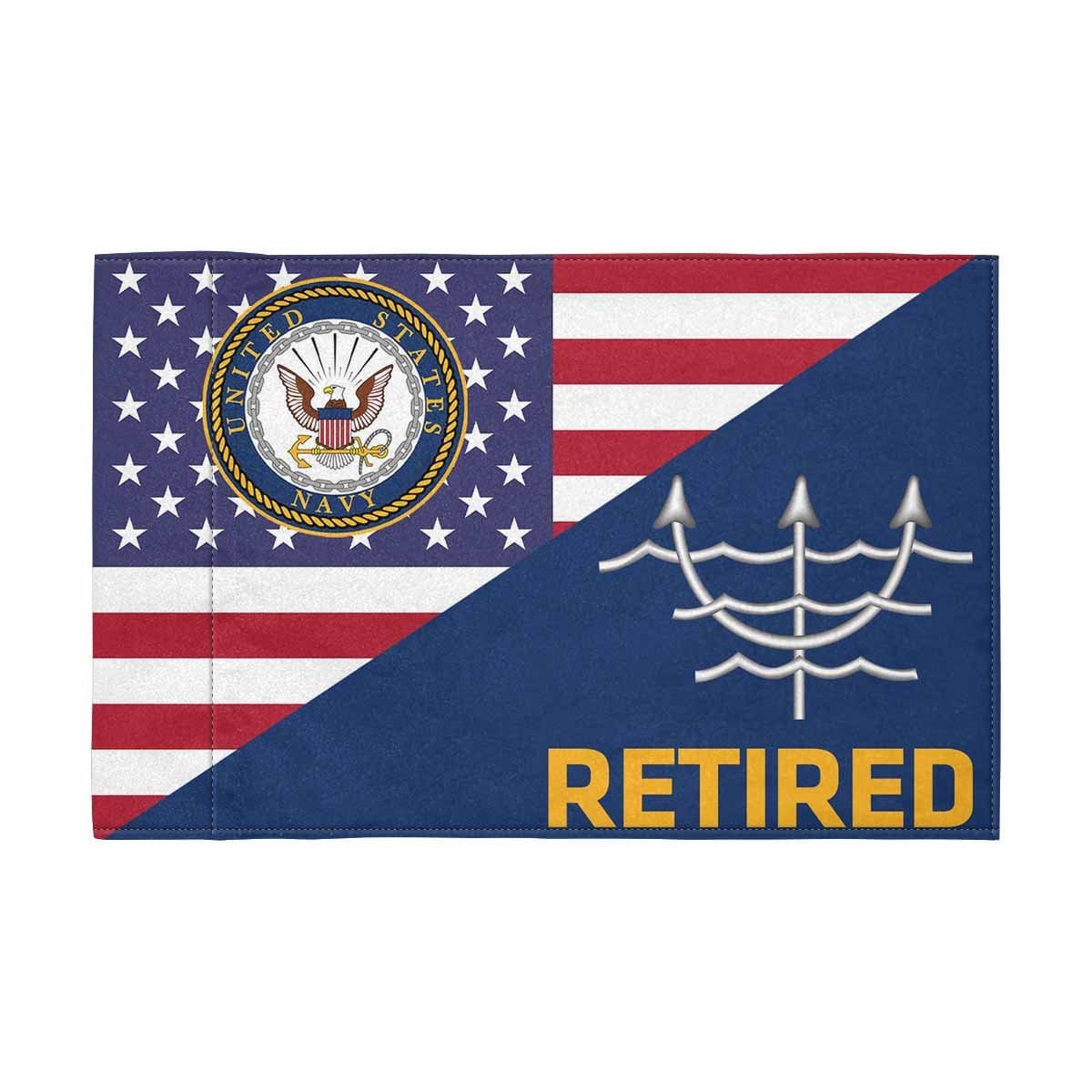 US Navy Ocean Systems Technician Navy OT Retired Motorcycle Flag 9" x 6" Twin-Side Printing D01-MotorcycleFlag-Navy-Veterans Nation