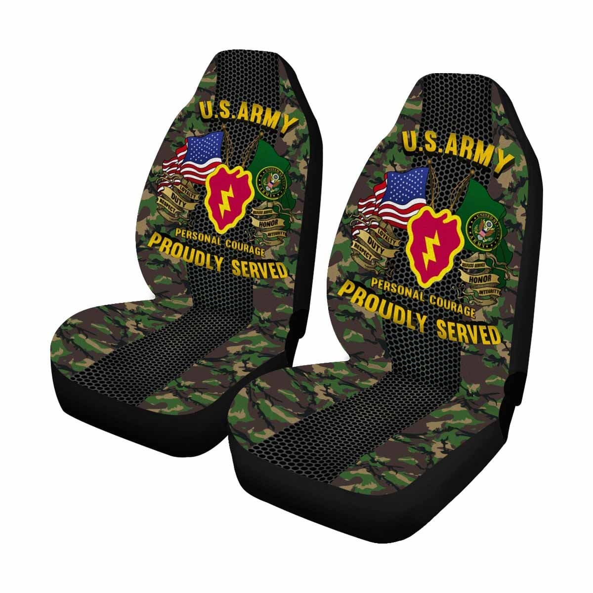 US Army 25th Infantry Division Car Seat Covers (Set of 2)-SeatCovers-Army-CSIB-Veterans Nation