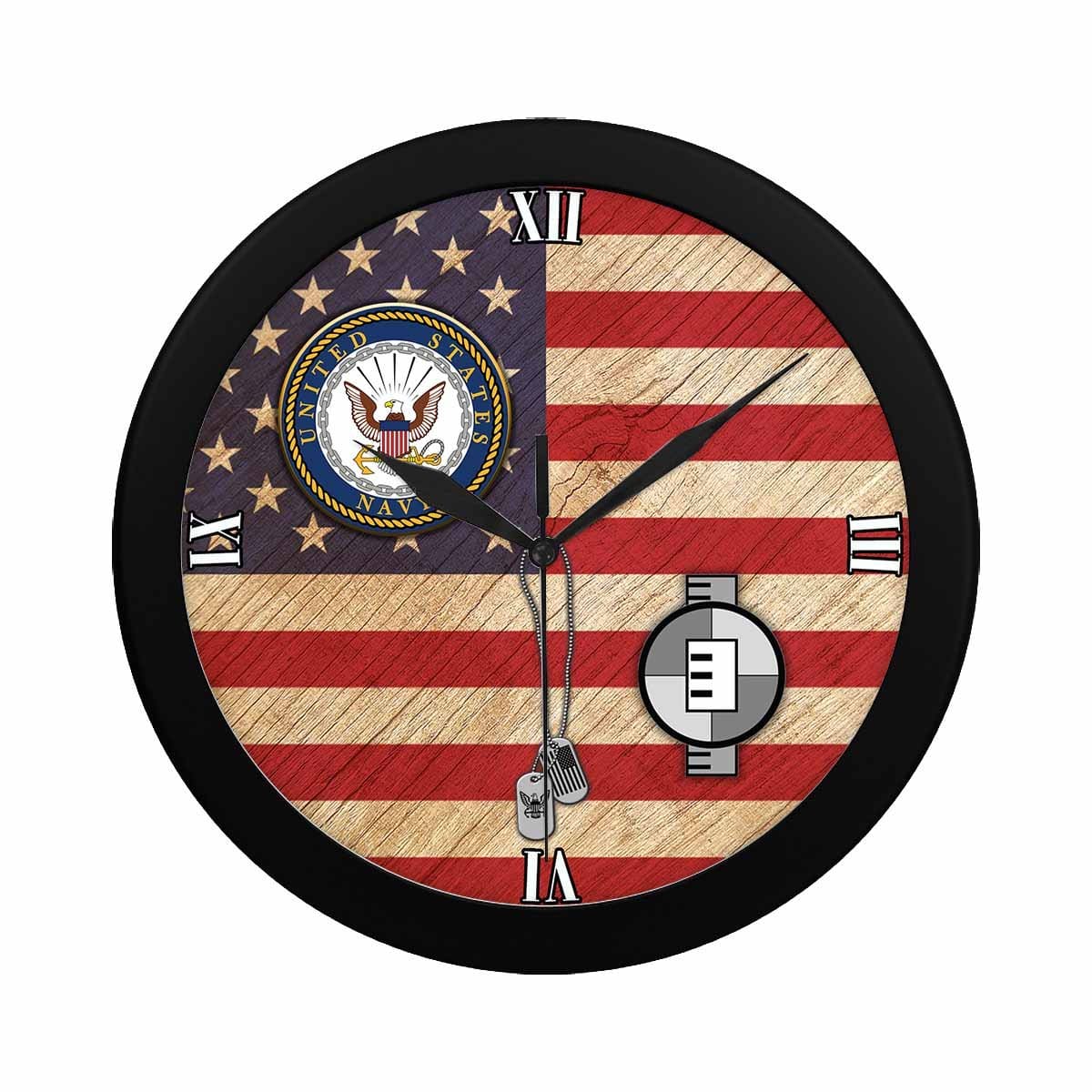 US Navy Engineering Aide Navy EA Wall Clock-WallClocks-Navy-Rate-Veterans Nation