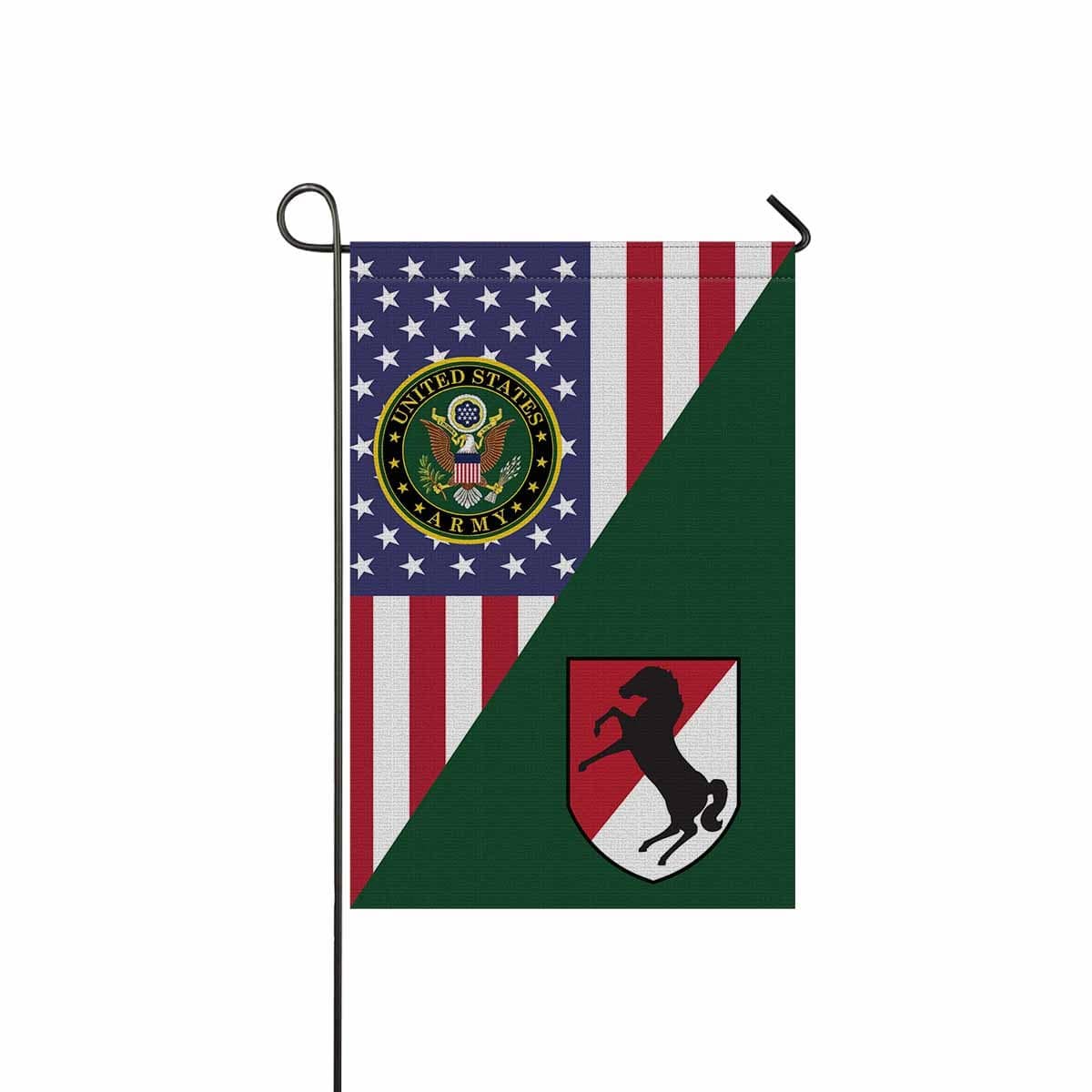 US ARMY 11TH ARMORED CAVALRY REGIMENT Garden Flag/Yard Flag 12 inches x 18 inches Twin-Side Printing-GDFlag-Army-CSIB-Veterans Nation