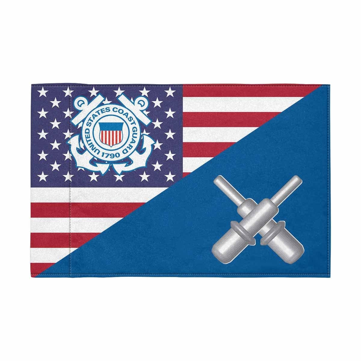 USCG GM Motorcycle Flag 9" x 6" Twin-Side Printing D01-MotorcycleFlag-USCG-Veterans Nation