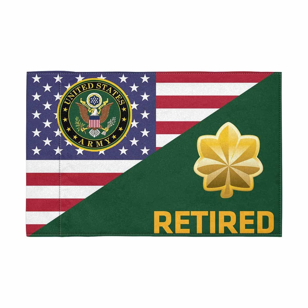 US Army O-4 Retired Motorcycle Flag 9" x 6" Twin-Side Printing D01-MotorcycleFlag-Army-Veterans Nation