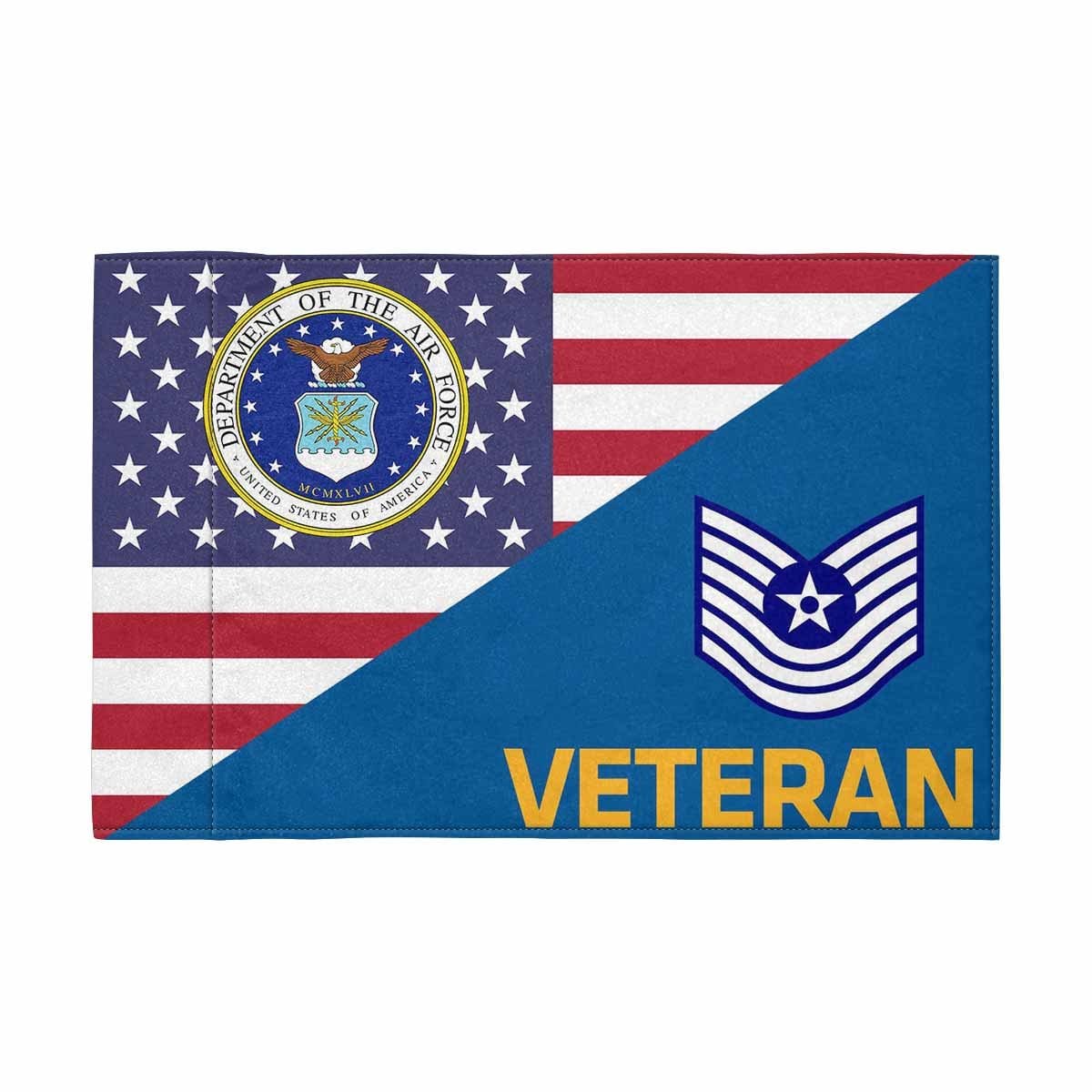 US Air Force E-7 Old Style Veteran Motorcycle Flag 9" x 6" Twin-Side Printing D01-MotorcycleFlag-USAF-Veterans Nation