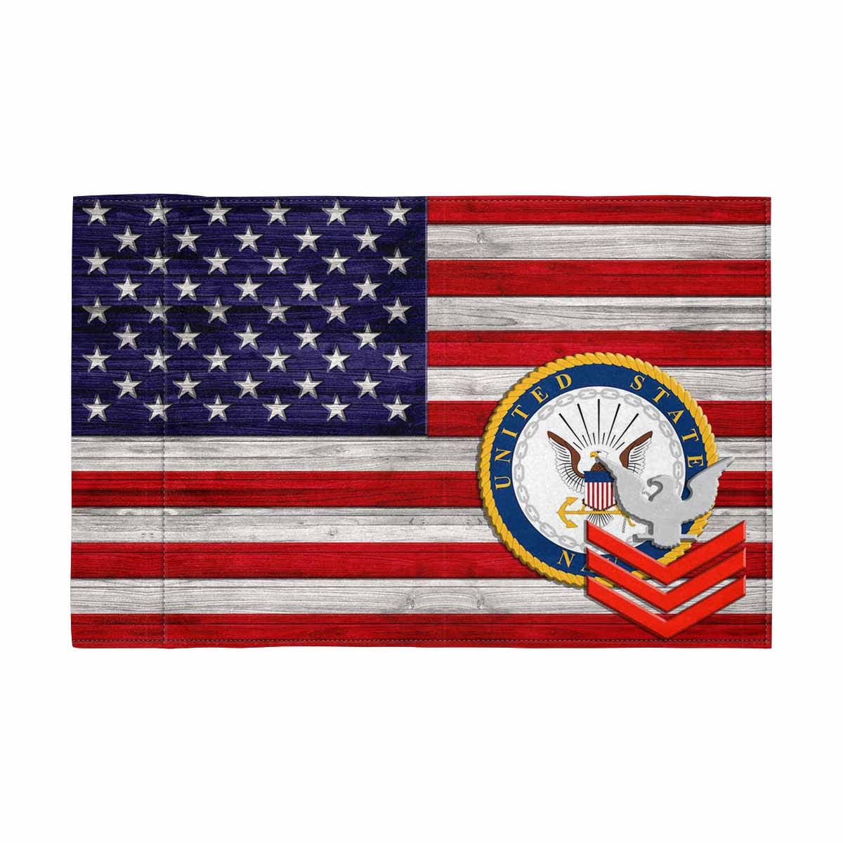 US Navy E-6 Red Stripe Motorcycle Flag 9" x 6"(Each Piece With Different Printing）-Garden Flag-Veterans Nation