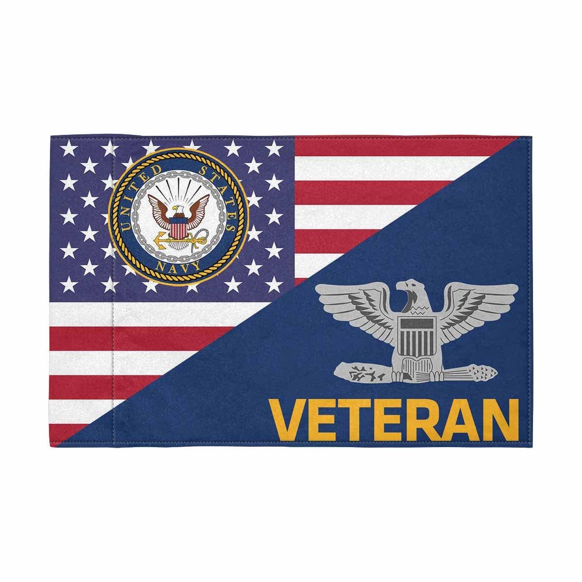 US Navy O-6 Veteran Motorcycle Flag 9" x 6" Twin-Side Printing D01-MotorcycleFlag-Navy-Veterans Nation