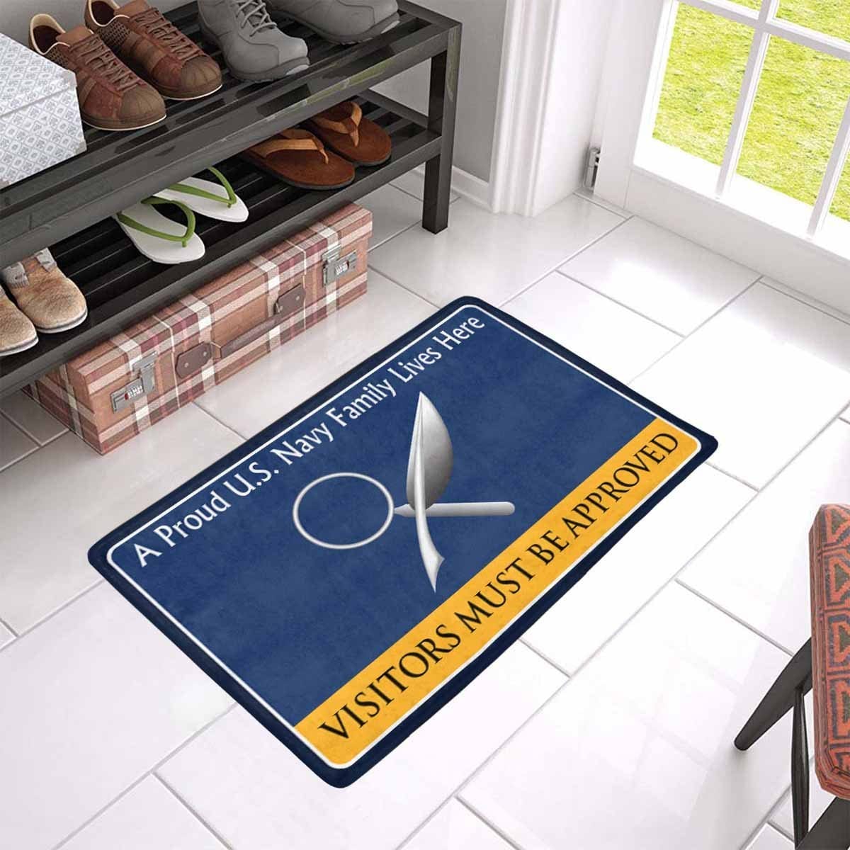 Navy Intelligence Specialist Navy IS Family Doormat - Visitors must be approved (23,6 inches x 15,7 inches)-Doormat-Navy-Rate-Veterans Nation