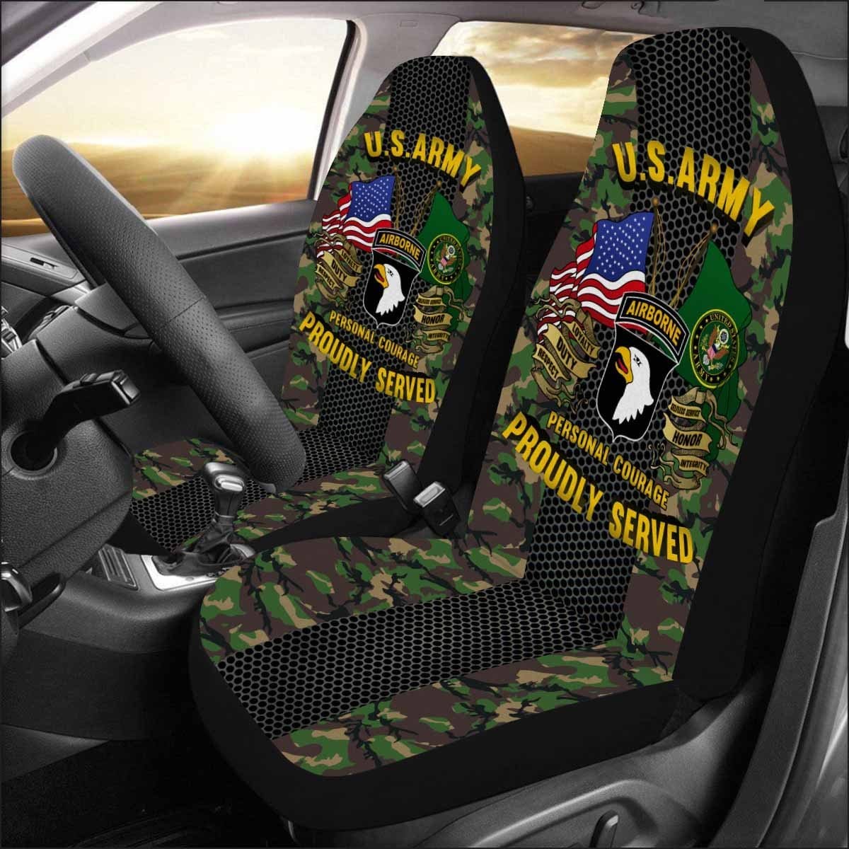 US Army 101st Airborne Division Car Seat Covers (Set of 2)-SeatCovers-Army-CSIB-Veterans Nation