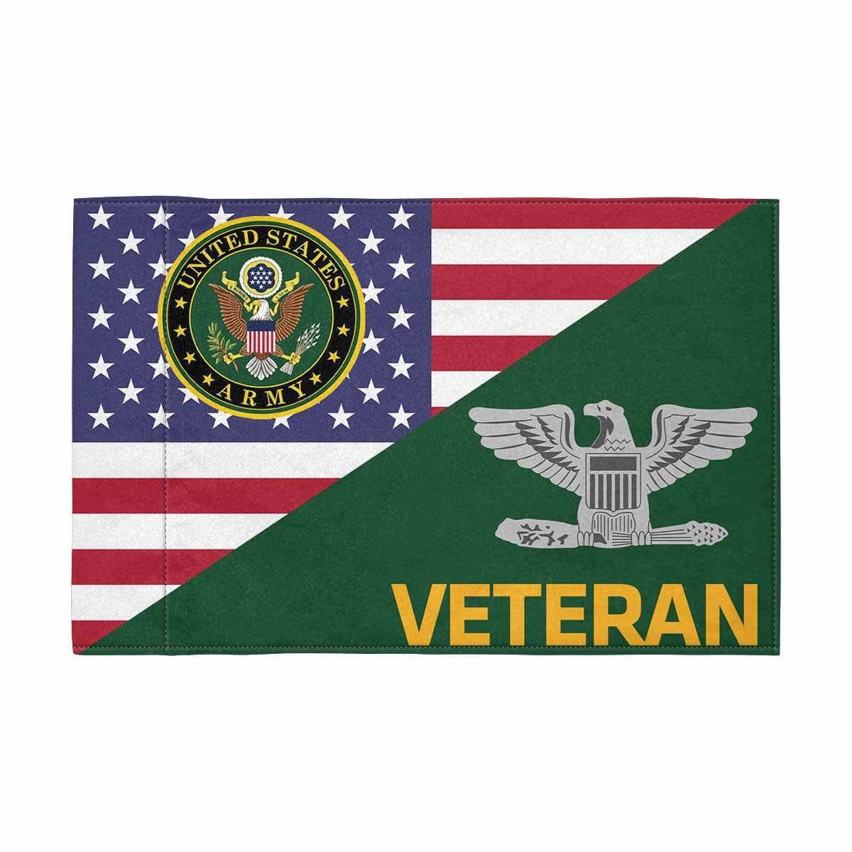 US Army O-6 Veteran Motorcycle Flag 9" x 6" Twin-Side Printing D01-MotorcycleFlag-Army-Veterans Nation