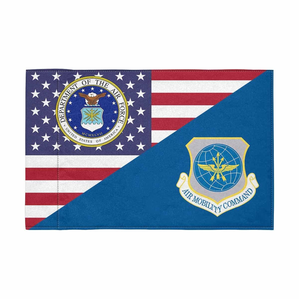 US Air Force Air Mobility Command Motorcycle Flag 9" x 6" Twin-Side Printing D01-MotorcycleFlag-USAF-Veterans Nation