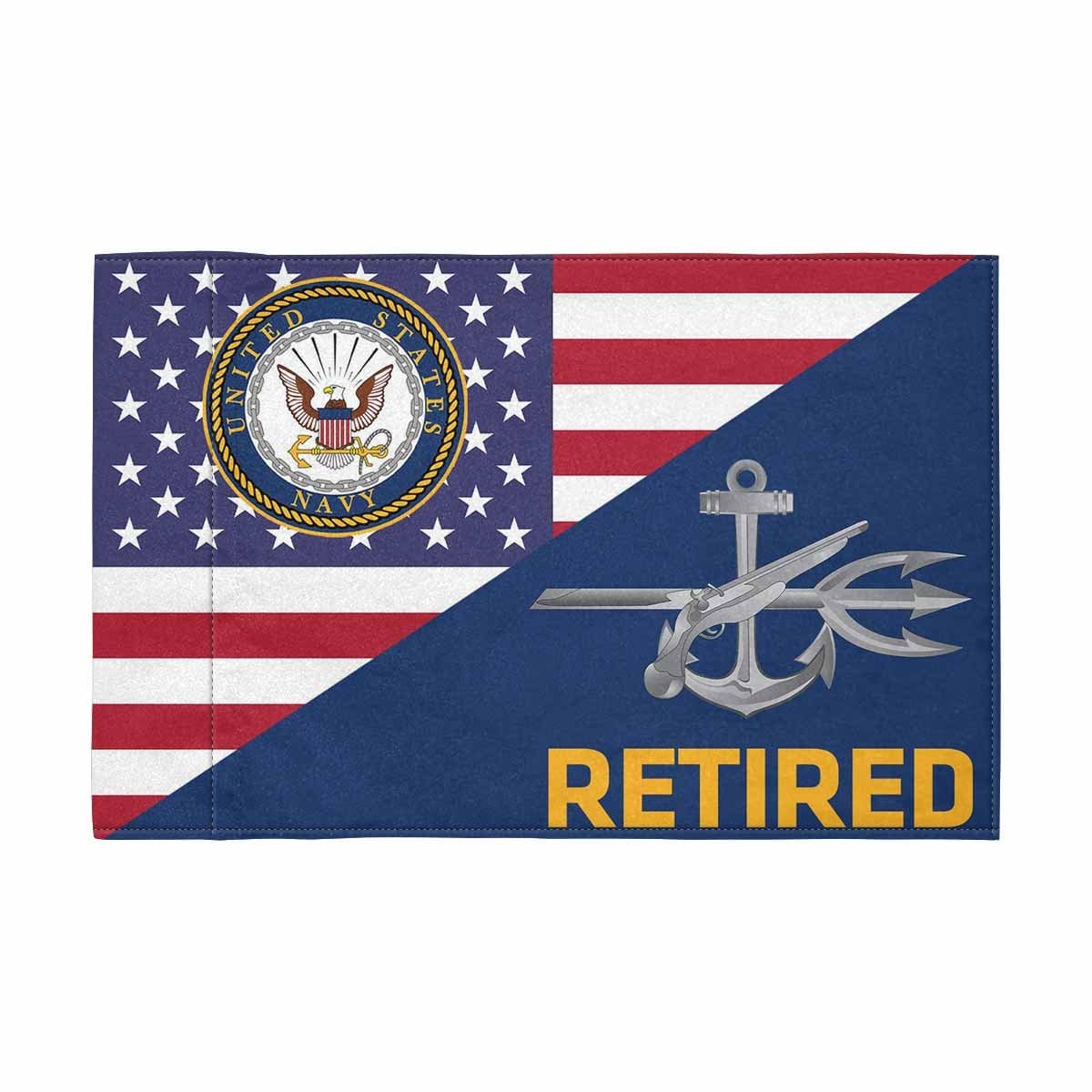 US Navy Special Warfare Operator Navy SO Retired Motorcycle Flag 9" x 6" Twin-Side Printing D01-MotorcycleFlag-Navy-Veterans Nation