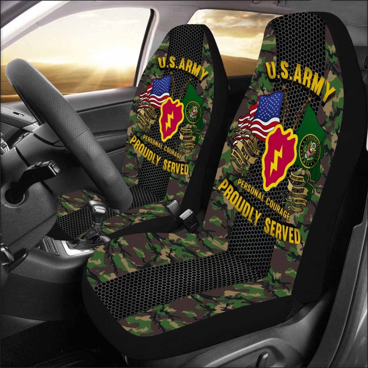 US Army 25th Infantry Division Car Seat Covers (Set of 2)-SeatCovers-Army-CSIB-Veterans Nation