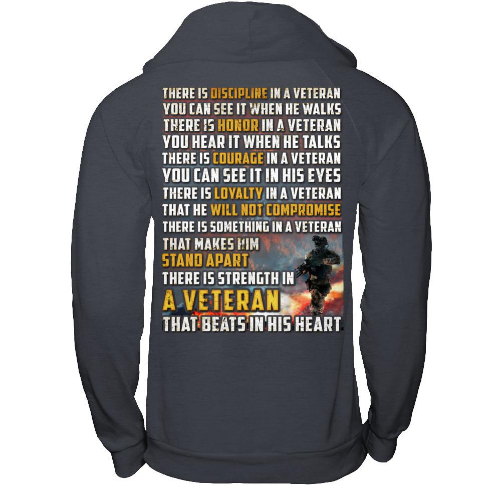 Military T-Shirt "Veteran - Beats in His Heart"-TShirt-General-Veterans Nation