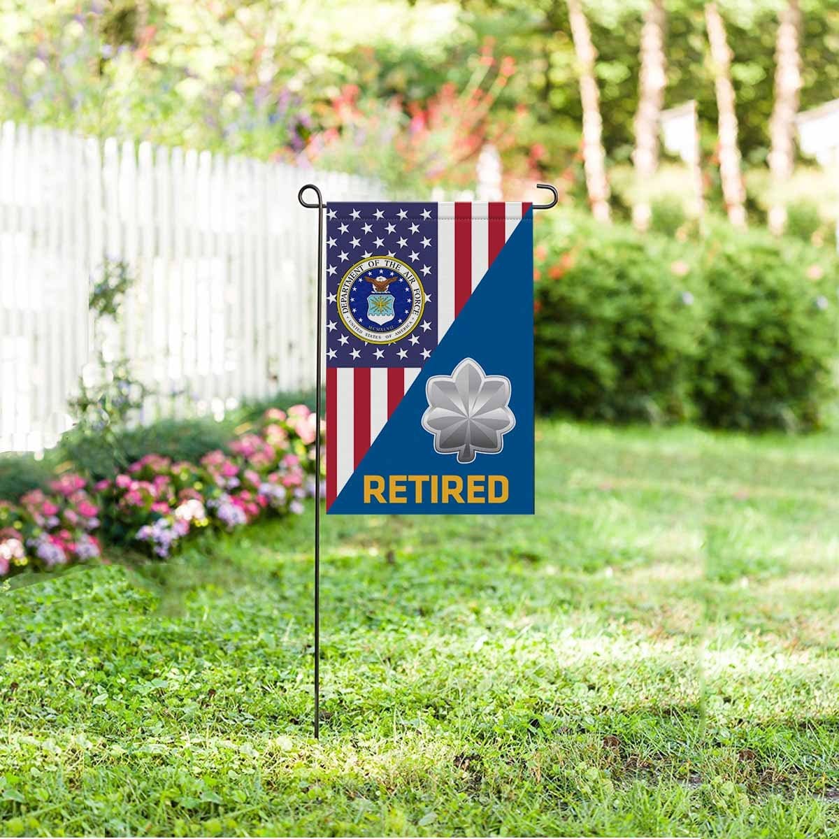 US Air Force O-5 Lieutenant Colonel Lt Co O5 Field Officer Retired Garden Flag/Yard Flag 12 inches x 18 inches Twin-Side Printing-GDFlag-USAF-Ranks-Veterans Nation