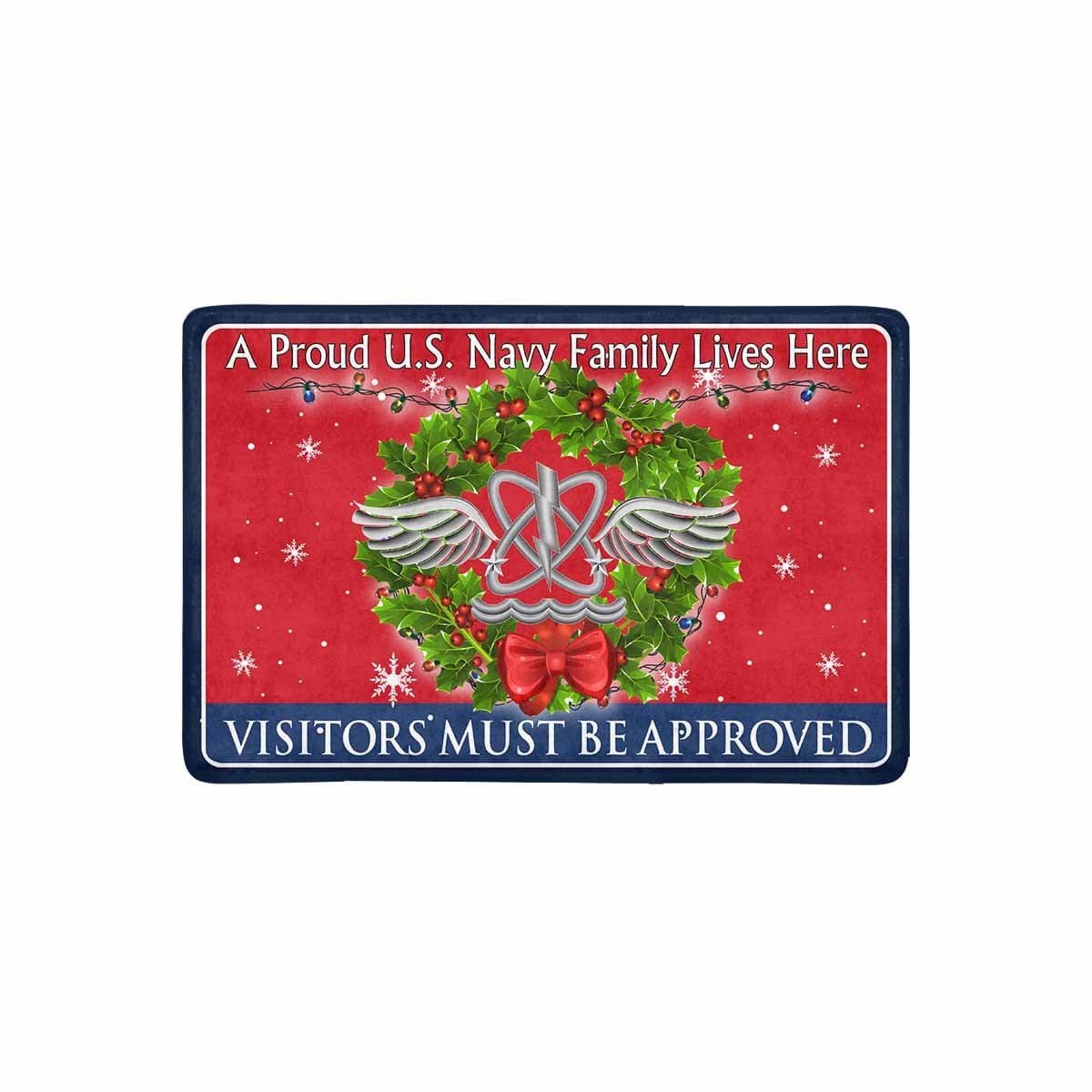 U.S Navy Naval aircrewman Navy AW - Visitors must be approved - Christmas Doormat-Doormat-Navy-Rate-Veterans Nation