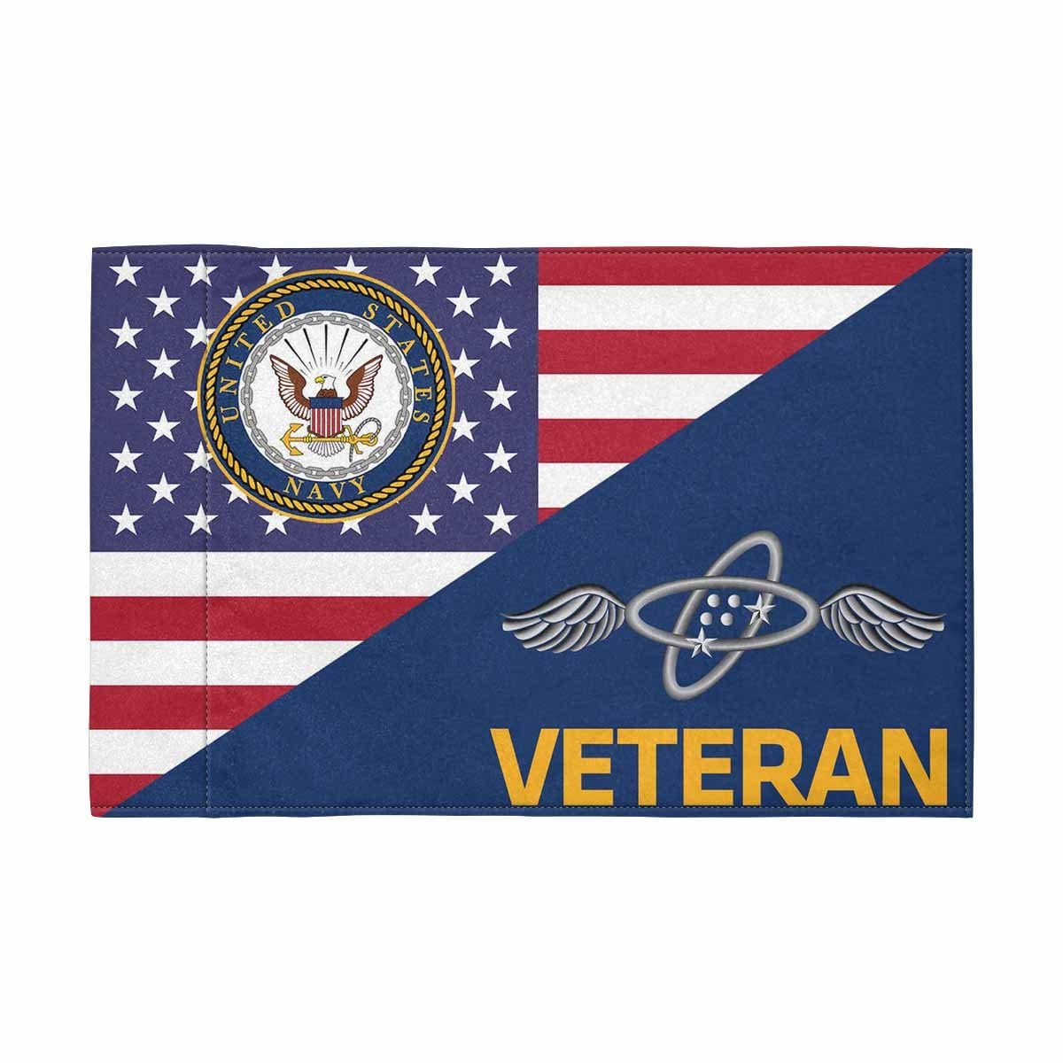 US Navy Aviation Electronics Technician Navy AT Veteran Motorcycle Flag 9" x 6" Twin-Side Printing D01-MotorcycleFlag-Navy-Veterans Nation