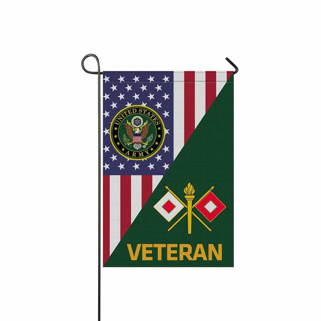 US Army Signal Corps Veteran Garden Flag/Yard Flag 12 Inch x 18 Inch Twin-Side Printing-GDFlag-Army-Branch-Veterans Nation