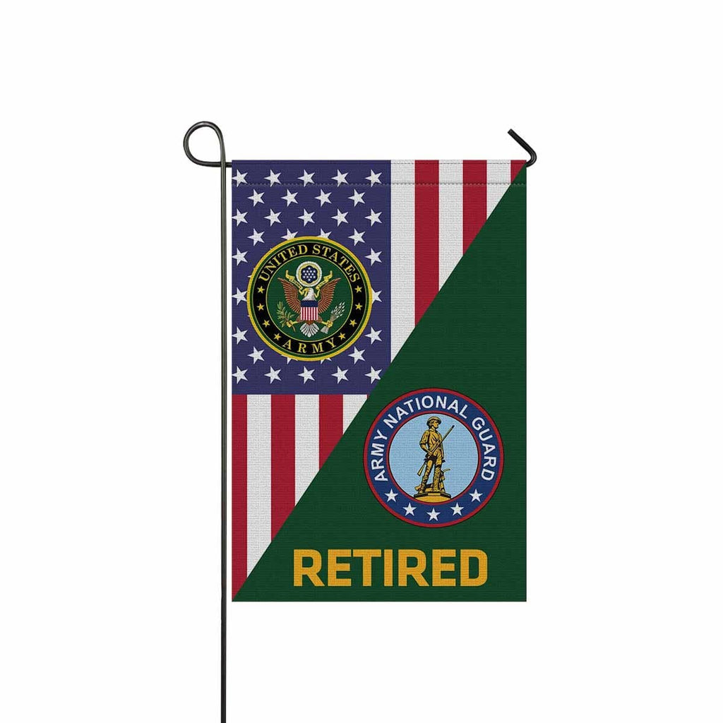 US Army National Guard Retired Garden Flag/Yard Flag 12 Inch x 18 Inch Twin-Side Printing-GDFlag-Army-Branch-Veterans Nation