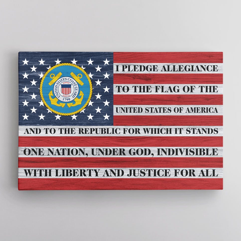 US Military, I Pledge Allegiance To The Flag Canvas 1.5in Frame-Housewares-Veterans Nation