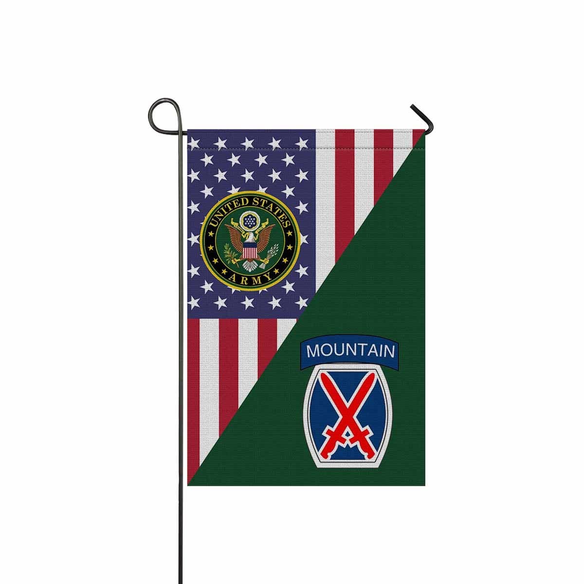 US ARMY 10th Mountain Infantry Division Garden Flag/Yard Flag 12 inches x 18 inches Twin-Side Printing-GDFlag-Army-CSIB-Veterans Nation