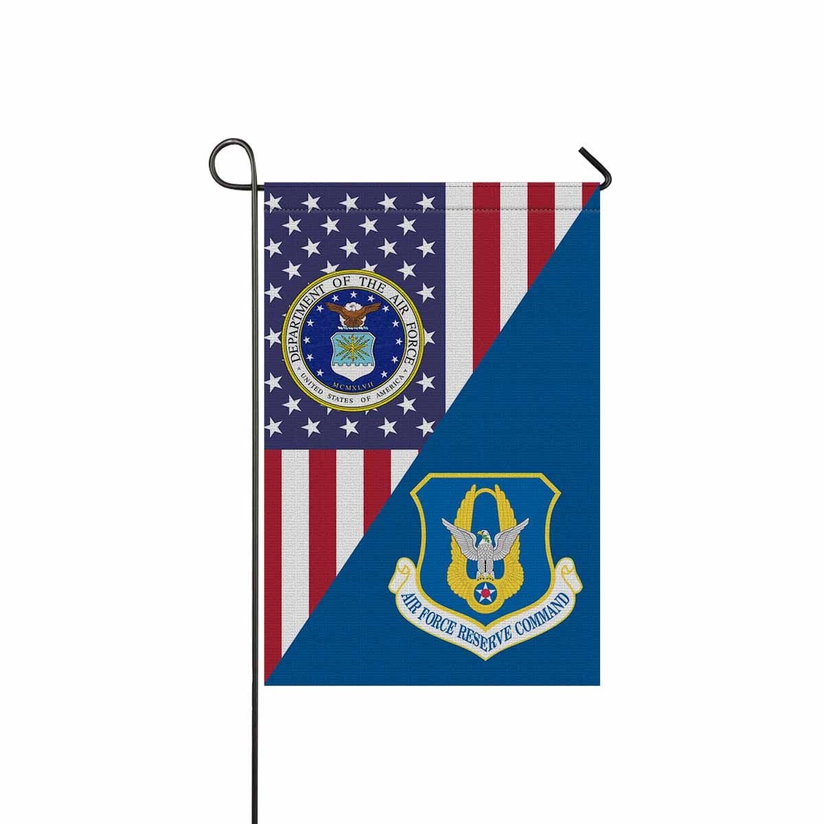 US Air Force Reserve Command Garden Flag/Yard Flag 12 inches x 18 inches Twin-Side Printing-GDFlag-USAF-Shield-Veterans Nation