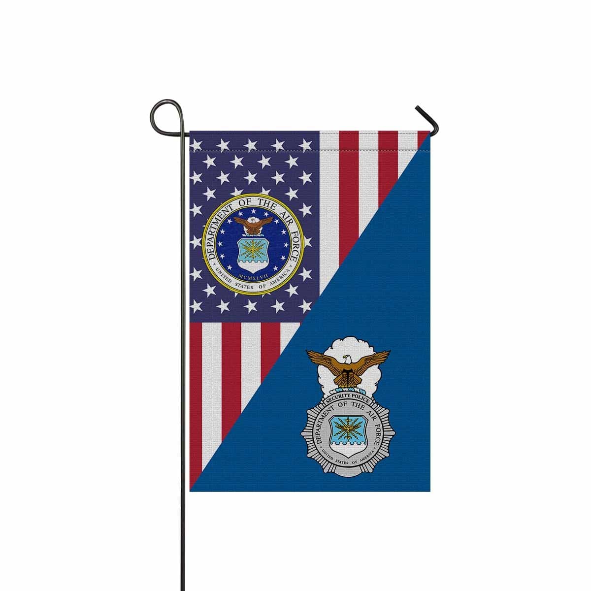 US Air Force Security Police Garden Flag/Yard Flag 12 inches x 18 inches Twin-Side Printing-GDFlag-USAF-Shield-Veterans Nation