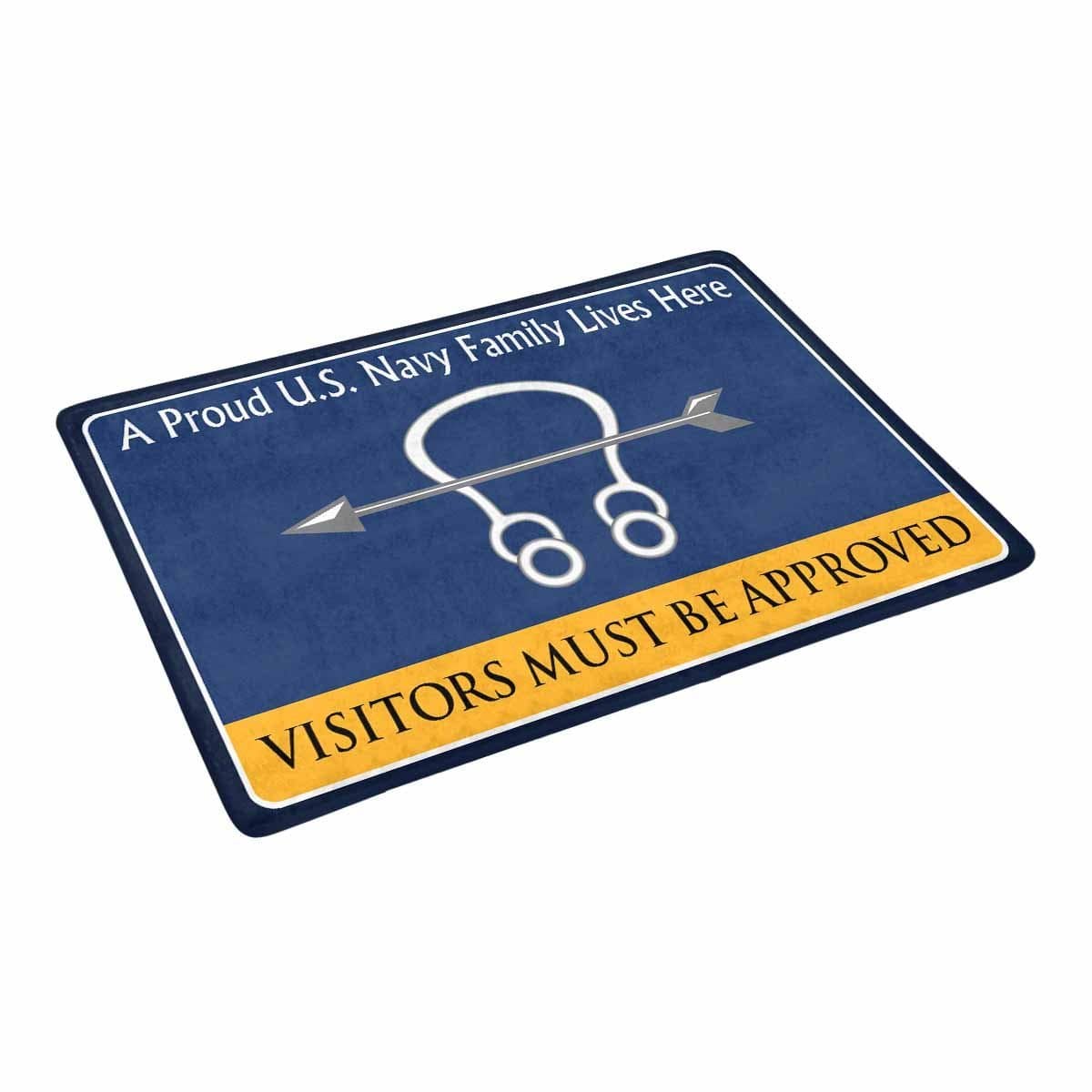 Navy Sonar Technician Navy ST Family Doormat - Visitors must be approved (23,6 inches x 15,7 inches)-Doormat-Navy-Rate-Veterans Nation