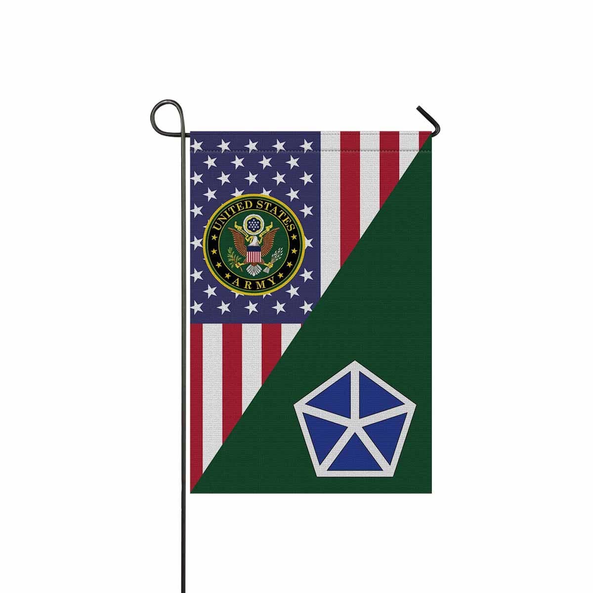 US ARMY 5TH CORPS Garden Flag/Yard Flag 12 inches x 18 inches Twin-Side Printing-GDFlag-Army-CSIB-Veterans Nation