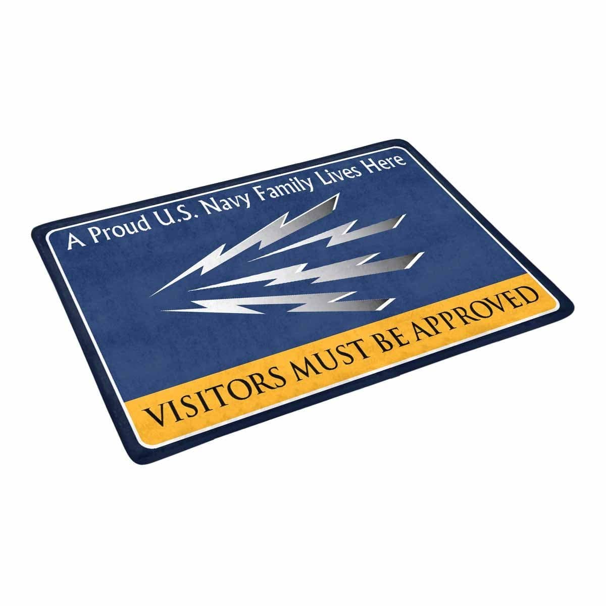 U.S Navy Radioman Navy RM Family Doormat - Visitors must be approved (23,6 inches x 15,7 inches)-Doormat-Navy-Rate-Veterans Nation