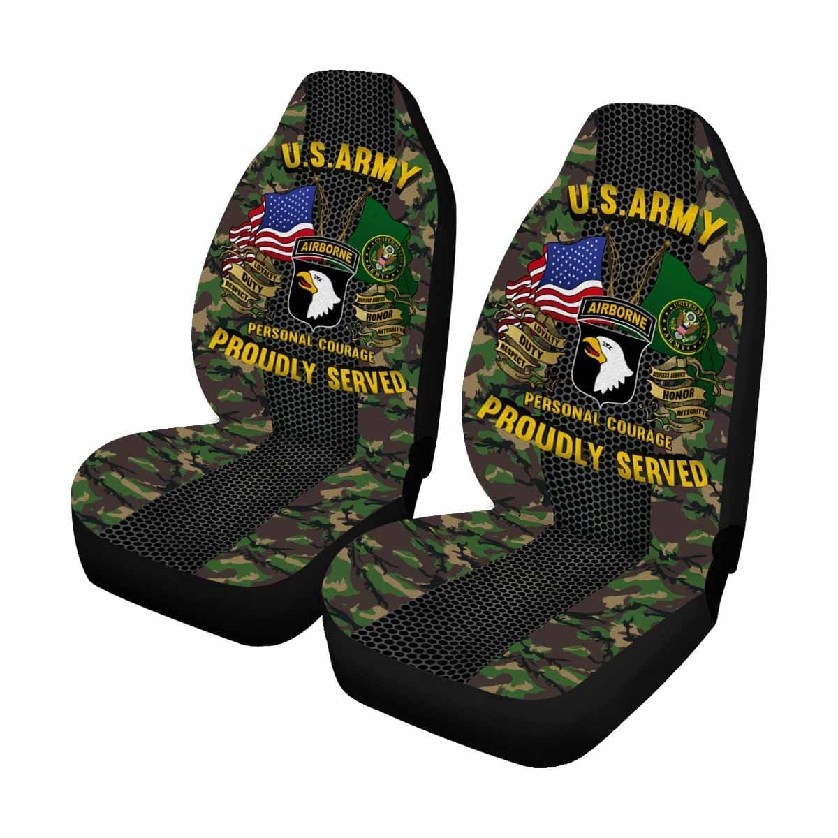US Army 101st Airborne Division Car Seat Covers (Set of 2)-SeatCovers-Army-CSIB-Veterans Nation