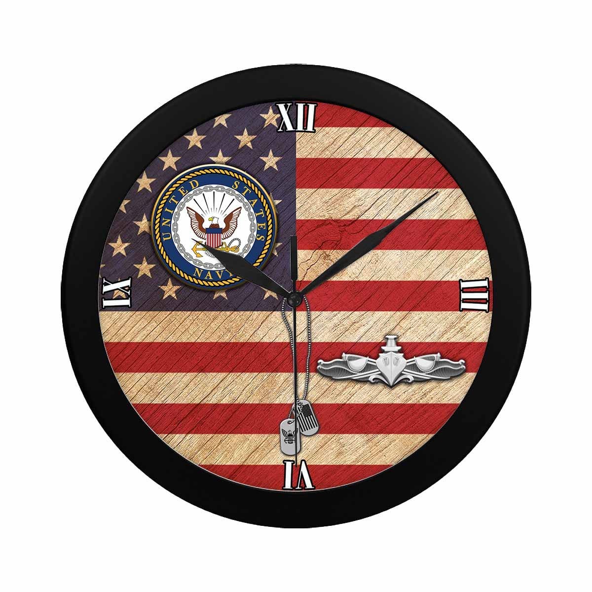 US Navy Surface Warfare Enlisted Badge Wall Clock-WallClocks-Navy-Badge-Veterans Nation