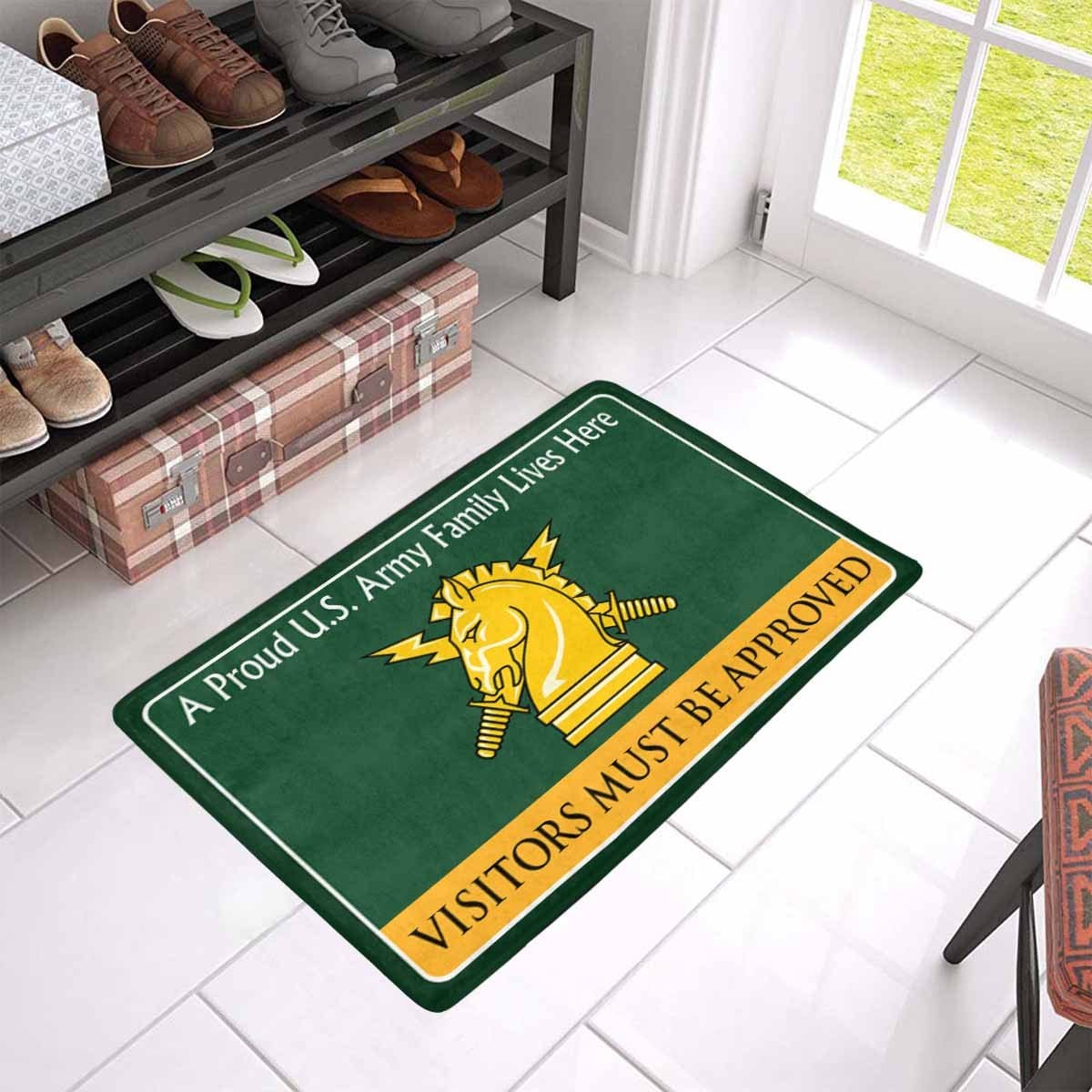 US Army Psychological Ops Family Doormat - Visitors must be approved Doormat (23.6 inches x 15.7 inches)-Doormat-Army-Branch-Veterans Nation