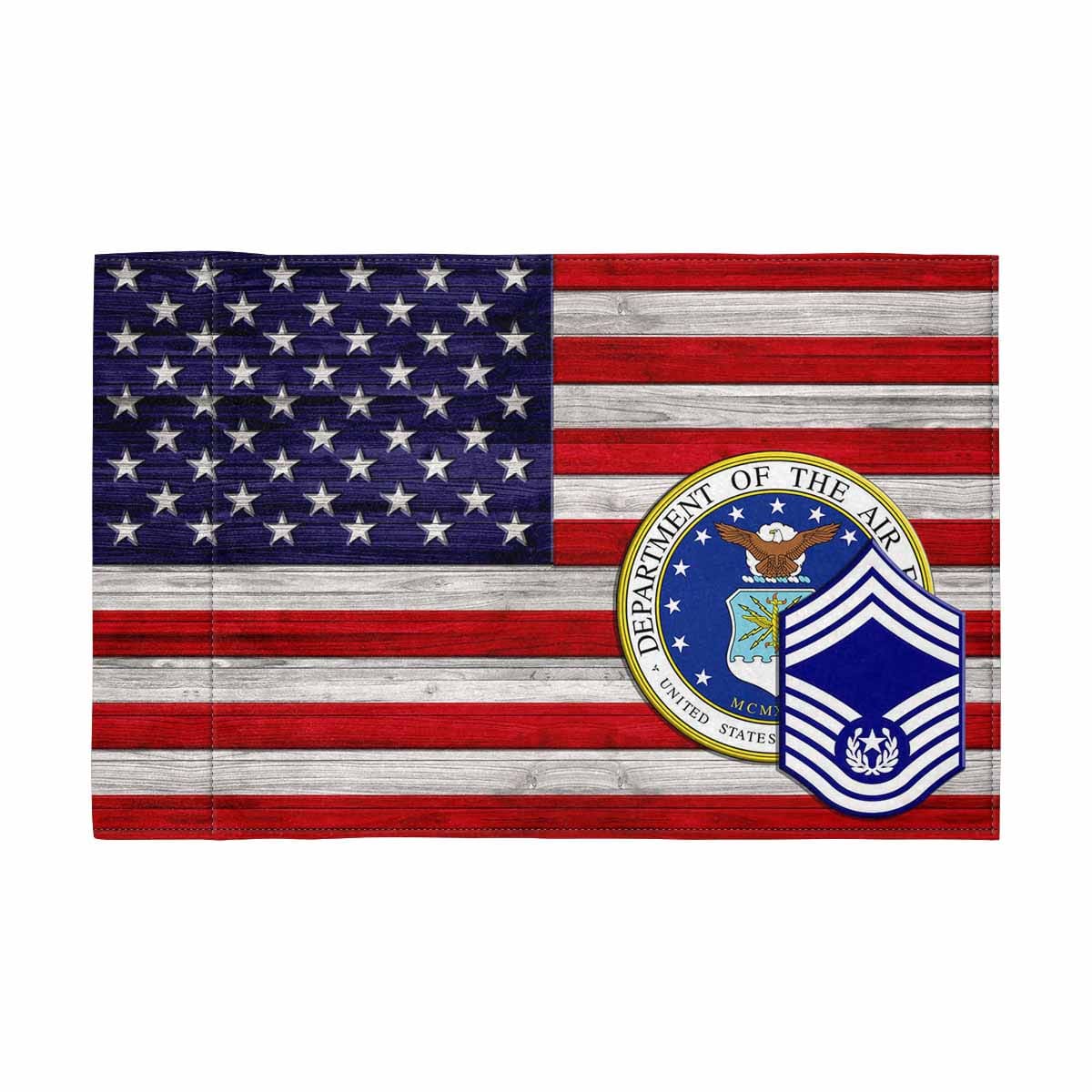 US Air Force E-9 CMSAF Motorcycle Flag 9" x 6" Twin-Side Printing D02-MotorcycleFlag-USAF-Veterans Nation