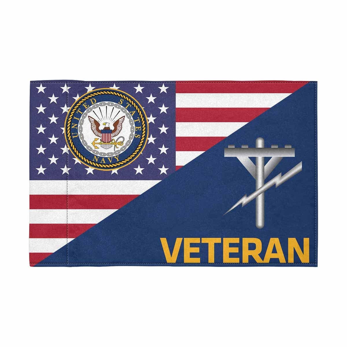 US Navy Construction Electrician Navy CE Veteran Motorcycle Flag 9" x 6" Twin-Side Printing D01-MotorcycleFlag-Navy-Veterans Nation
