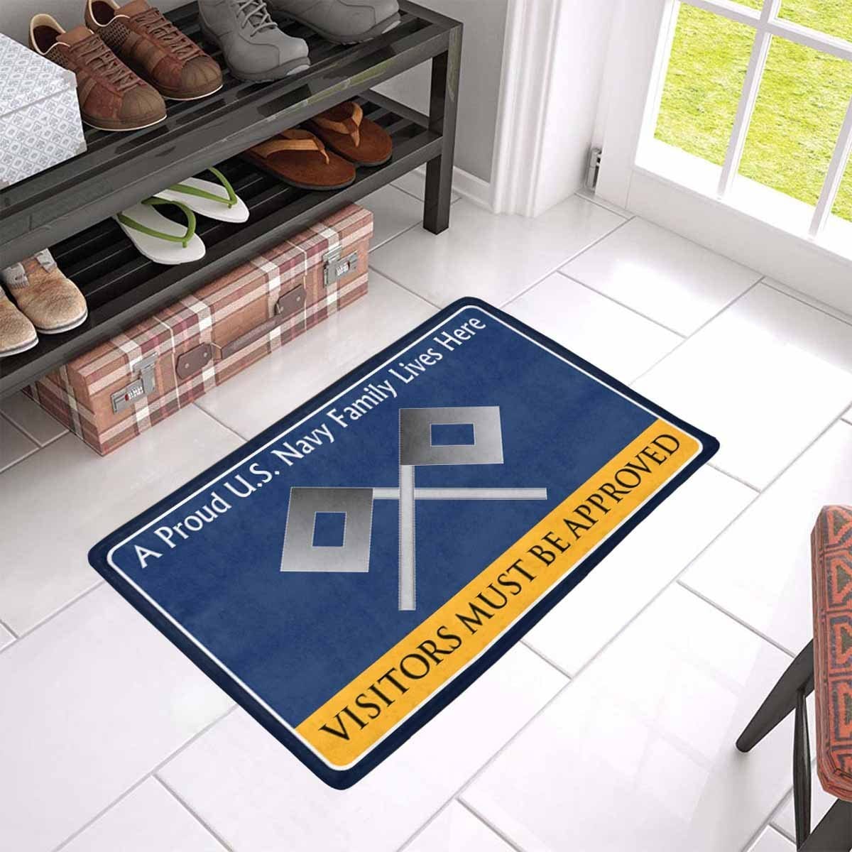 U.S Navy Signalman Navy SN Family Doormat - Visitors must be approved (23,6 inches x 15,7 inches)-Doormat-Navy-Rate-Veterans Nation