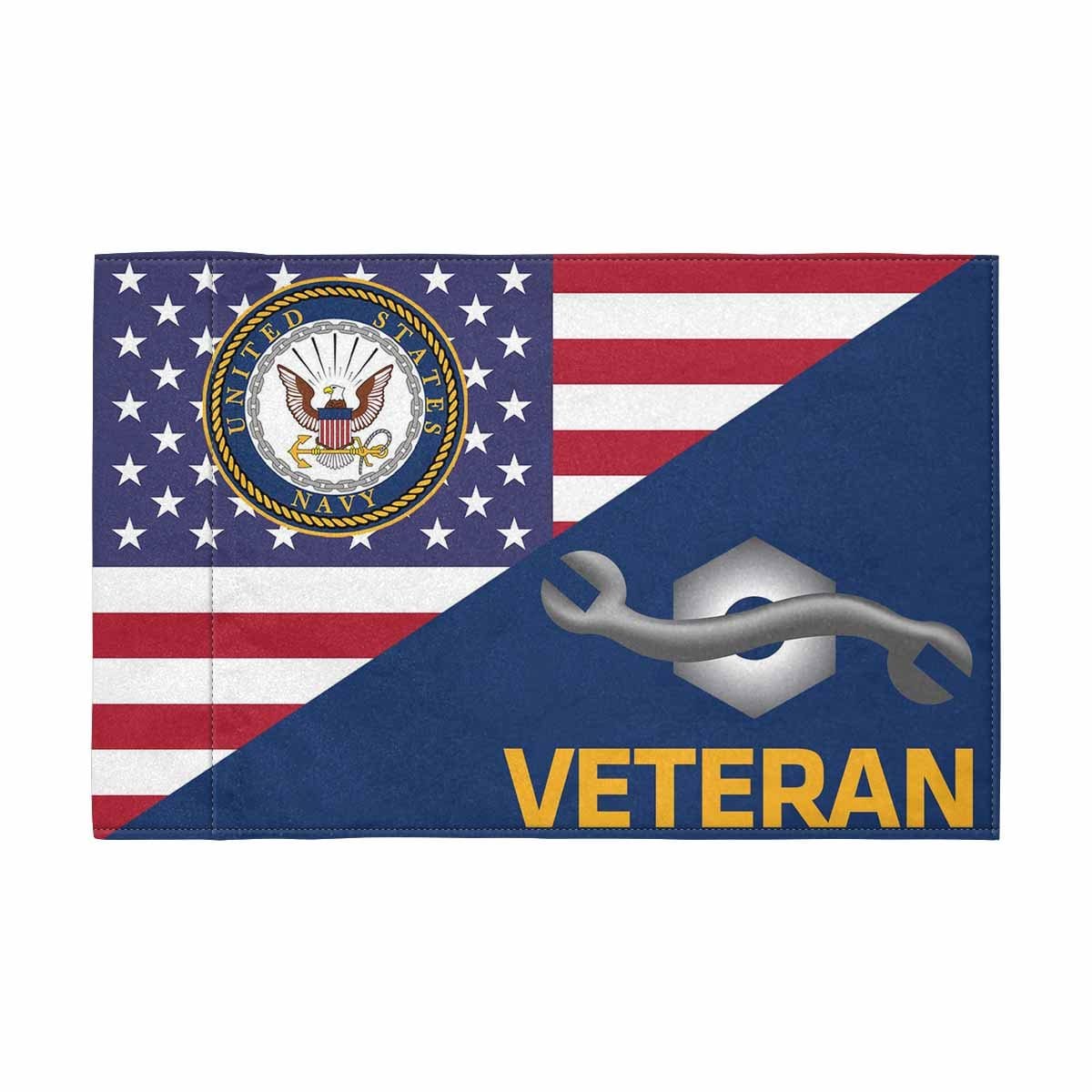 US Navy Construction Mechanic Navy CM Veteran Motorcycle Flag 9" x 6" Twin-Side Printing D01-MotorcycleFlag-Navy-Veterans Nation