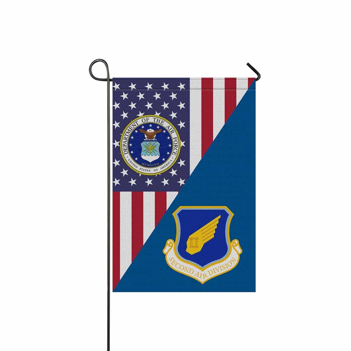 US Air Force 2d Air Division Garden Flag/Yard Flag 12 inches x 18 inches Twin-Side Printing-GDFlag-USAF-AirDivision-Veterans Nation