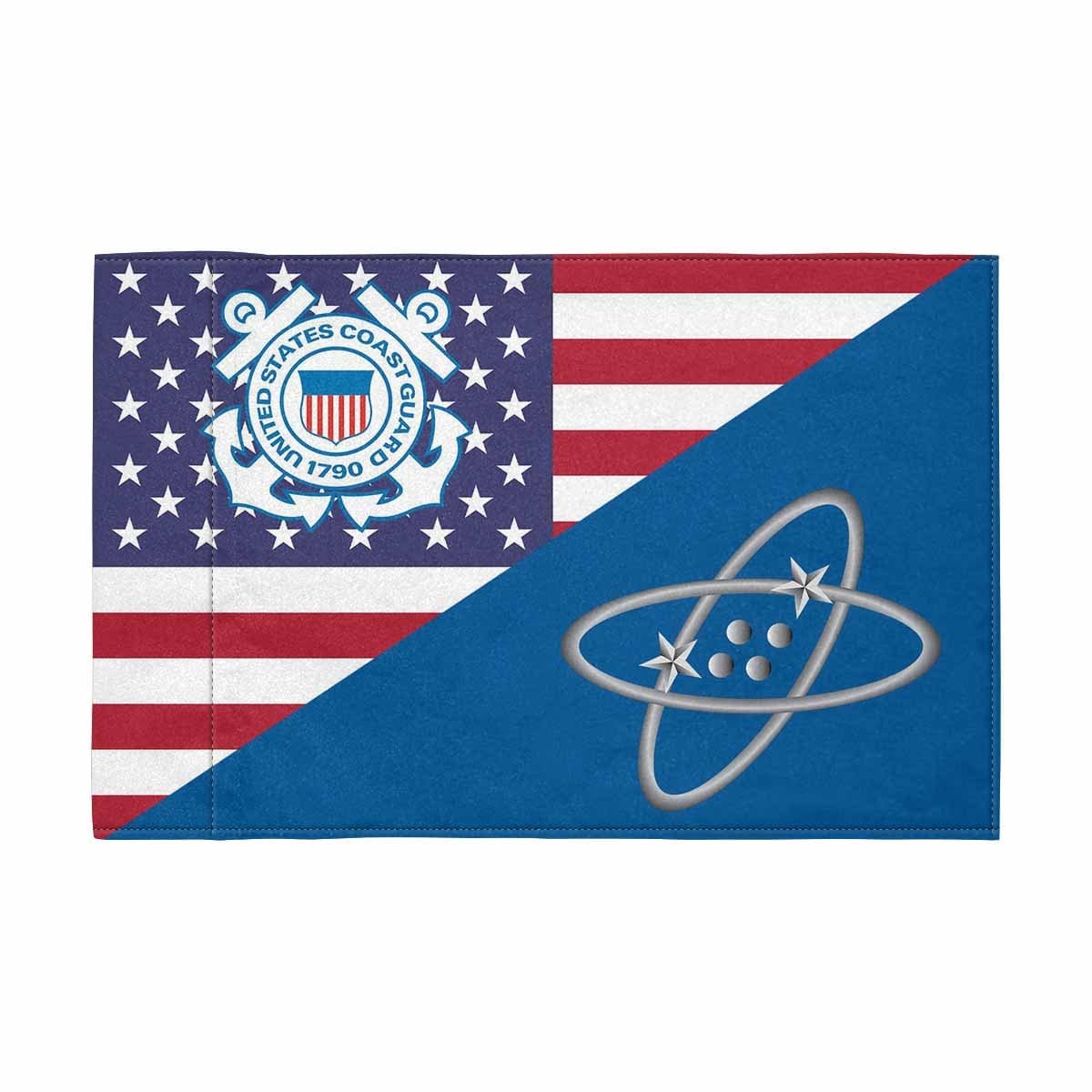 USCG ET Motorcycle Flag 9" x 6" Twin-Side Printing D01-MotorcycleFlag-USCG-Veterans Nation