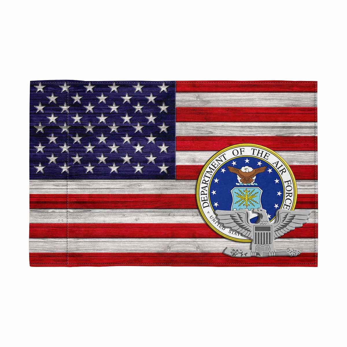 US Air Force O-6 Motorcycle Flag 9" x 6" Twin-Side Printing D02-MotorcycleFlag-USAF-Veterans Nation