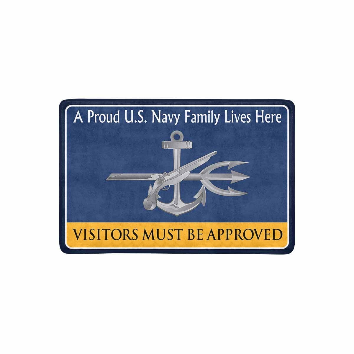 U.S Navy Special Warfare Operator Navy SO Family Doormat - Visitors must be approved (23,6 inches x 15,7 inches)-Doormat-Navy-Rate-Veterans Nation