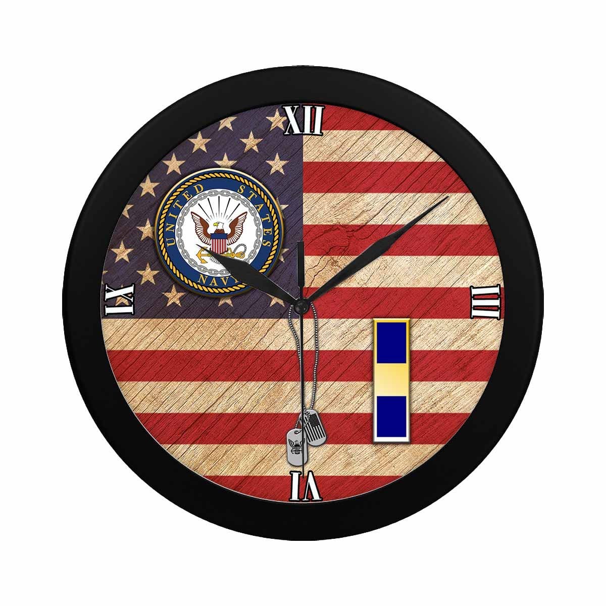 US Navy W-1 Warrant Officer W1 WO1 Wall Clock-WallClocks-Navy-Officer-Veterans Nation