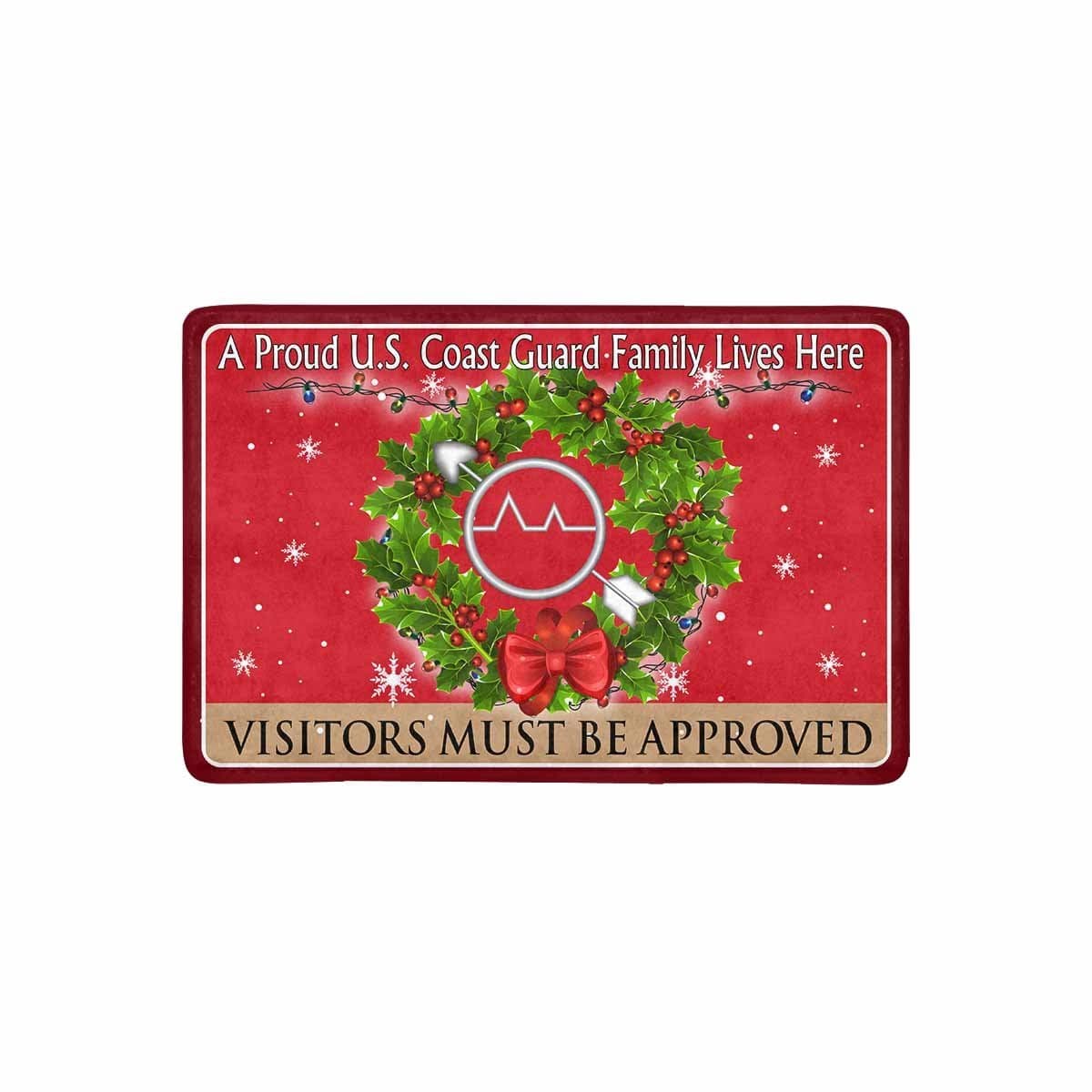 US Coast Guard Operations Specialist OS Logo - Visitors must be approved Christmas Doormat-Doormat-USCG-Rate-Veterans Nation