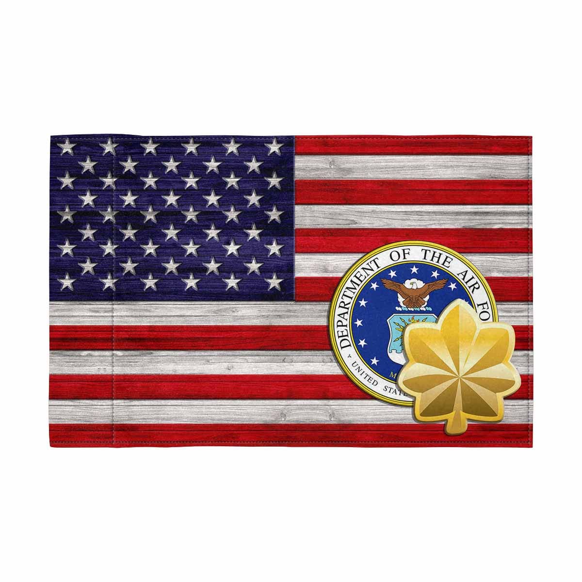 US Air Force O-4 Motorcycle Flag 9" x 6" Twin-Side Printing D02-MotorcycleFlag-USAF-Veterans Nation