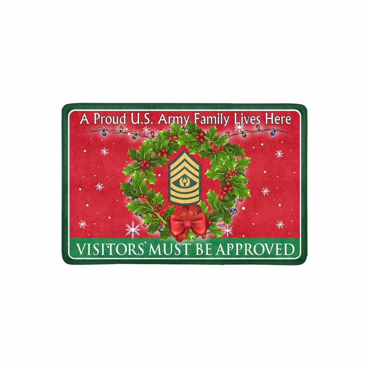 US Army E-9 Command Sergeant Major E9 CSM Noncommissioned Officer Ranks - Visitors must be approved Christmas Doormat-Doormat-Army-Ranks-Veterans Nation