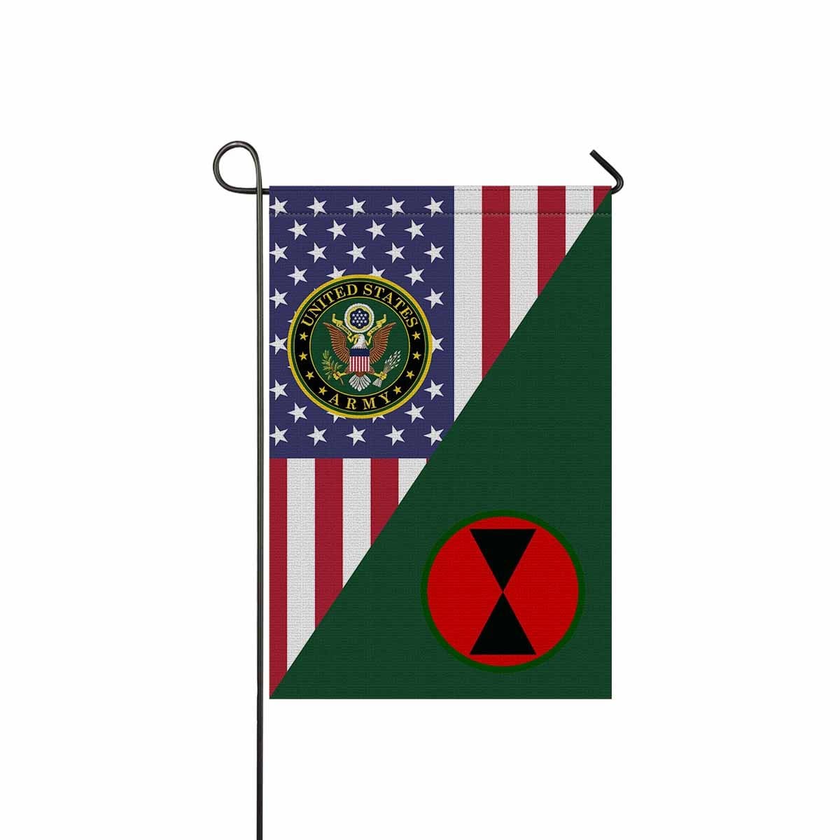 US ARMY 7th Infantry Division Garden Flag/Yard Flag 12 inches x 18 inches Twin-Side Printing-GDFlag-Army-CSIB-Veterans Nation