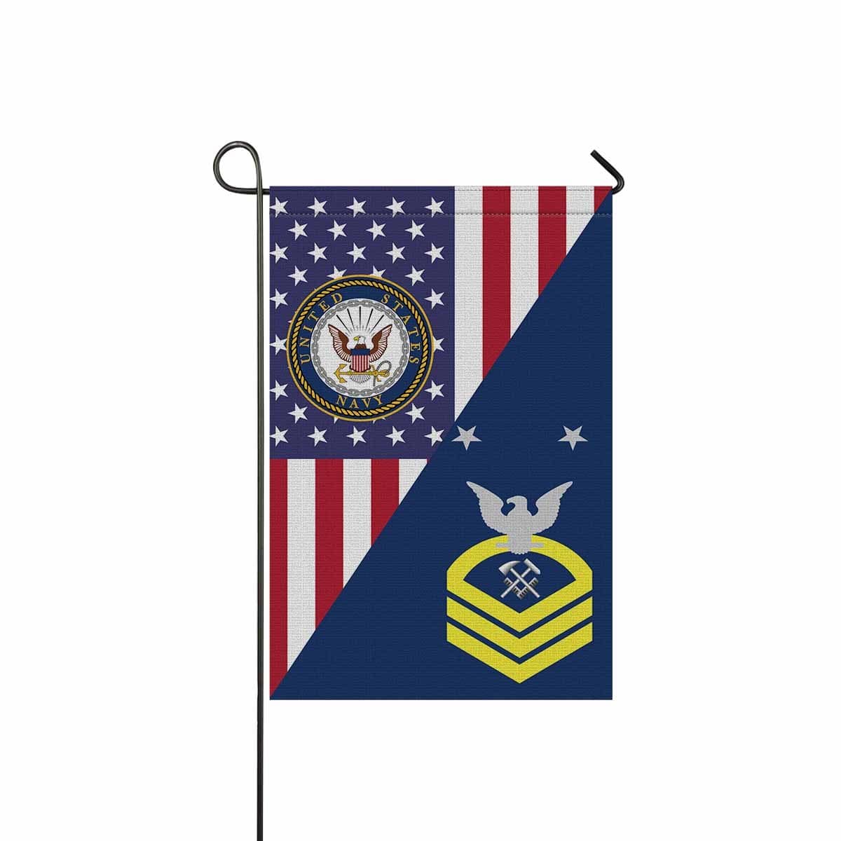 US Navy Hull Maintenance Technician Navy HT E-9 MCPO Master Chief Petty Officer Garden Flag 12 Inches x 18 Inches Twin-Side Printing-GDFlag-Navy-Rating-Veterans Nation