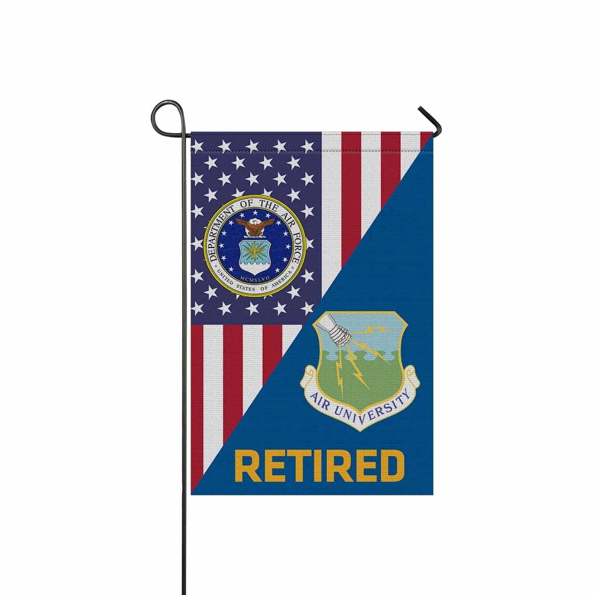 US Air Force Air University Retired Garden Flag/Yard Flag 12 inches x 18 inches Twin-Side Printing-GDFlag-USAF-Shield-Veterans Nation