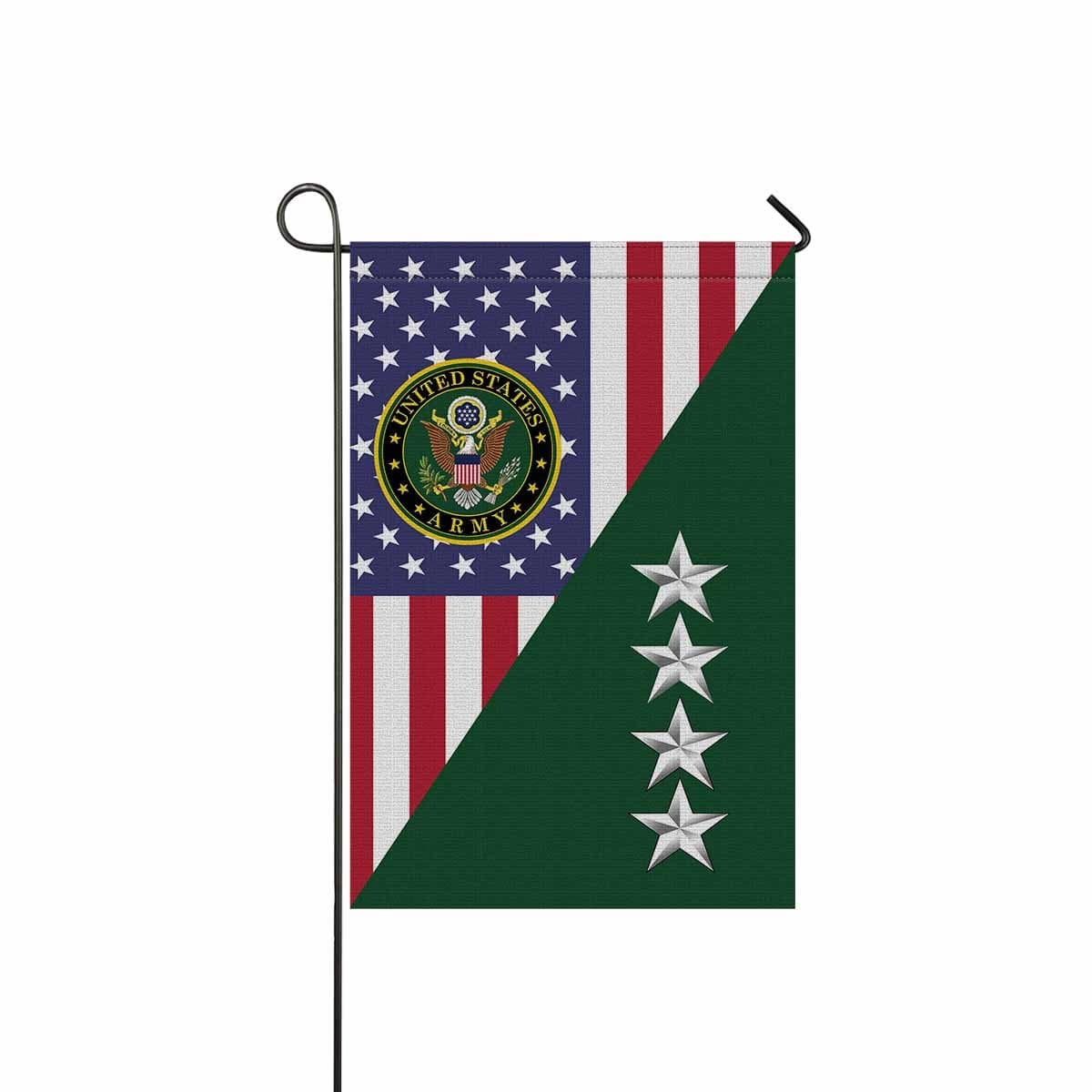 US Army O-10 General O10 GEN General Officer Garden Flag/Yard Flag 12 Inch x 18 Inch Twin-Side Printing-GDFlag-Army-Ranks-Veterans Nation