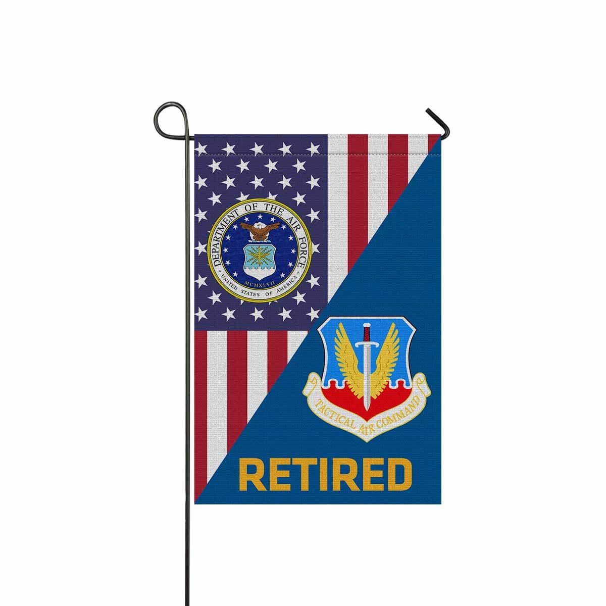 US Air Force Tactical Air Command Retired Garden Flag/Yard Flag 12 inches x 18 inches Twin-Side Printing-GDFlag-USAF-Shield-Veterans Nation