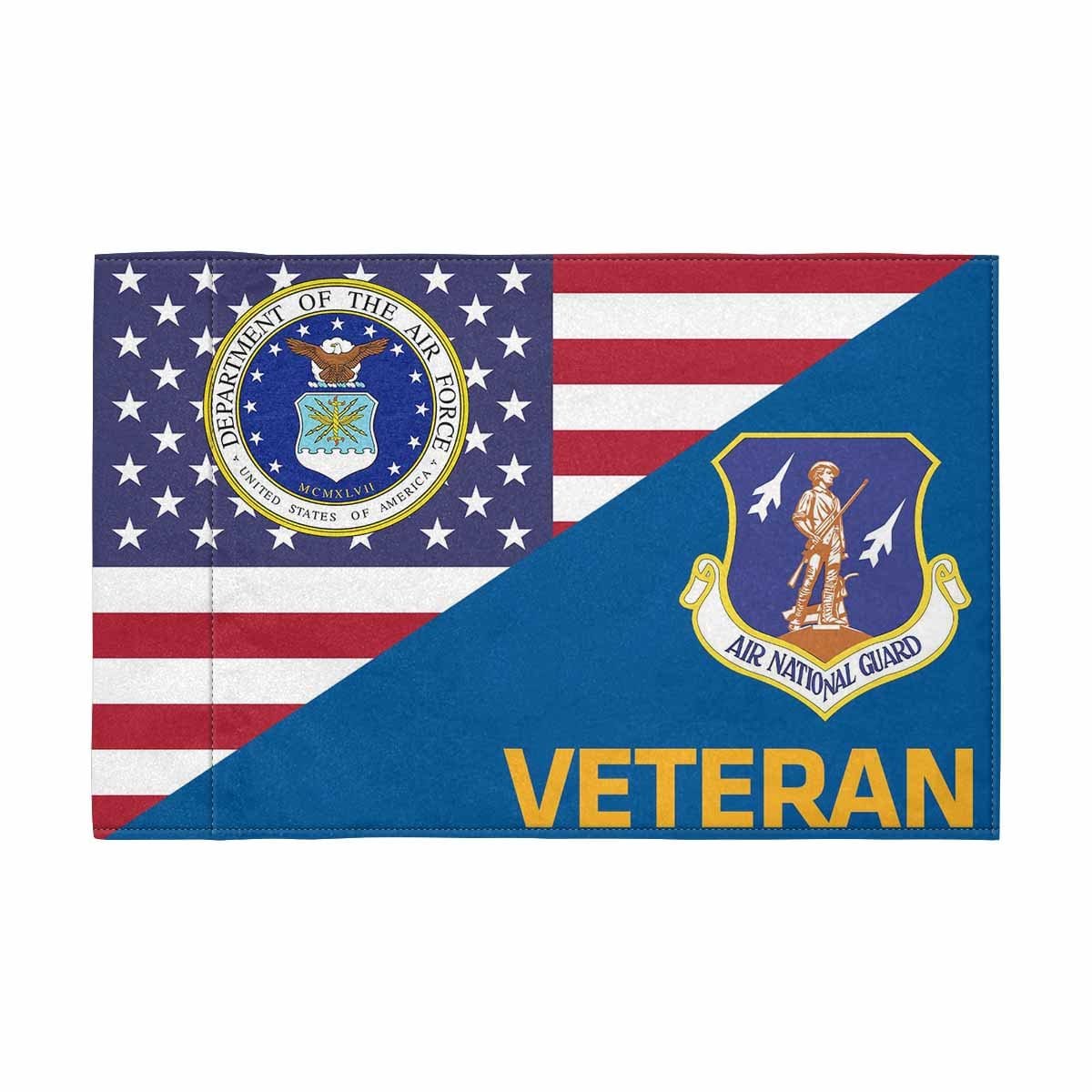 US Air Force Air National Guard Veteran Motorcycle Flag 9" x 6" Twin-Side Printing D01-MotorcycleFlag-USAF-Veterans Nation